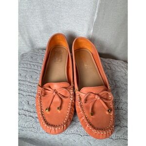 Sperry Top Sider Women's Coral Leather Bow Moccasin Loafer Shoes